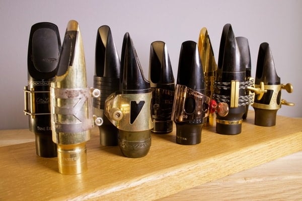 variety of ligatures for saxophone mouthpieces